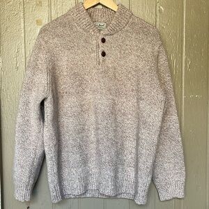 L.L. Bean Men's Gray Crewneck Sweater with Button Accents